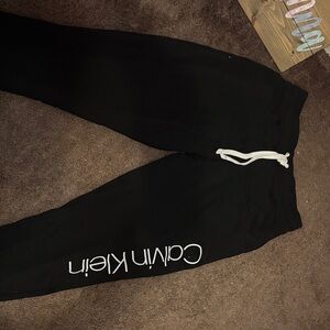 Calvin Klein Black Sweatpants with White Logo